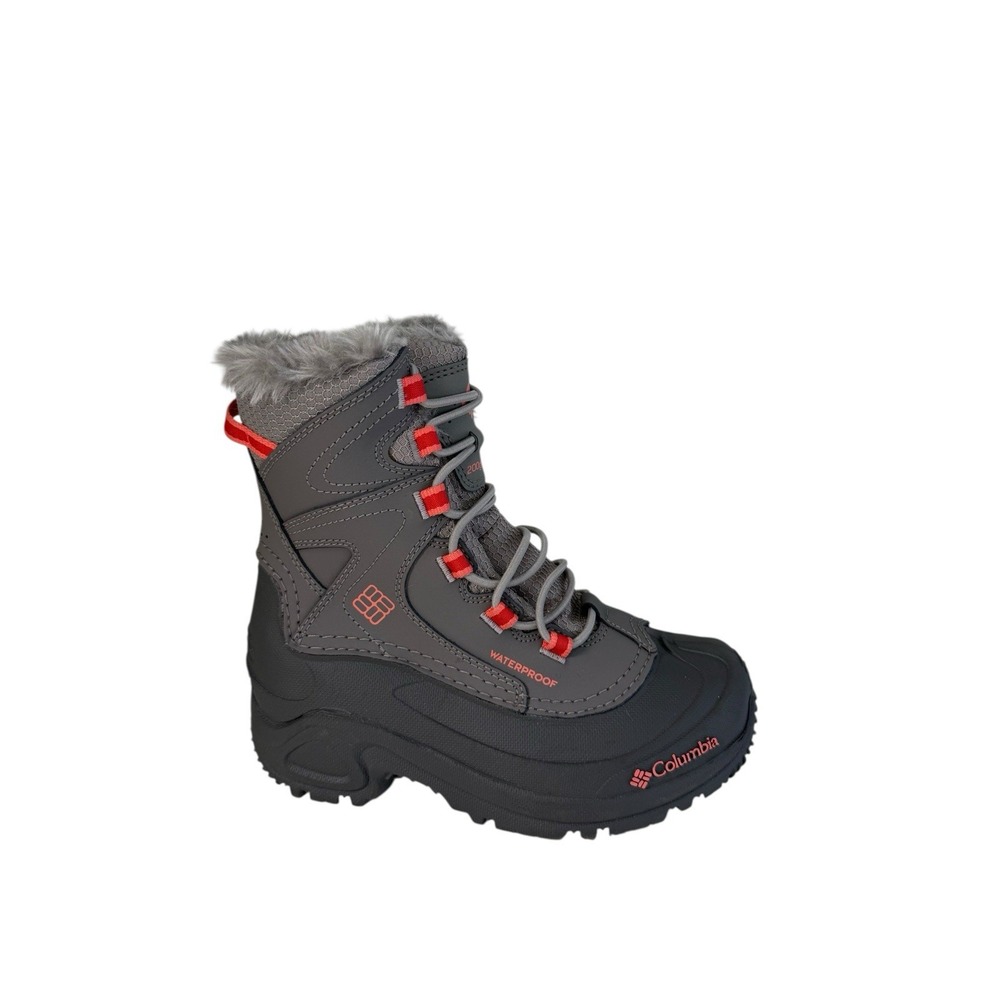 Columbia Youth Bugaboot Plus IV Omni-Heat Boot- Gray/Orange Boys Size 1Y No Box - Picture 1 of 6